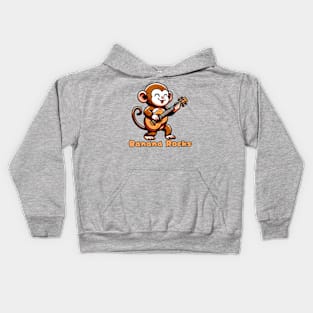 Rock and roll monkey Kids Hoodie